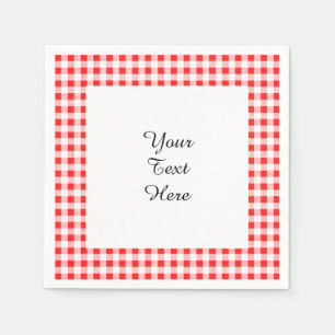 Red White Gingham Pattern Napkin
