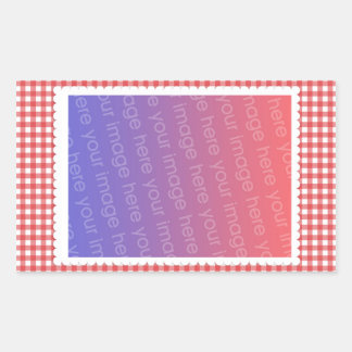 Red White Gingham Pattern Photo Template Sticker