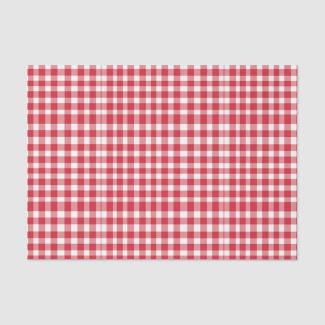 Red/White gingham Pattern Tissue Paper (Front)