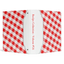 Red & White Gingham personalised Binder