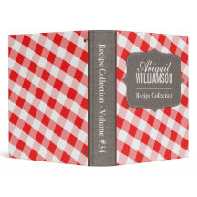 Red & White Gingham Southern Recipe Binder