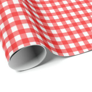 Red   White Gingham Wrapping Paper