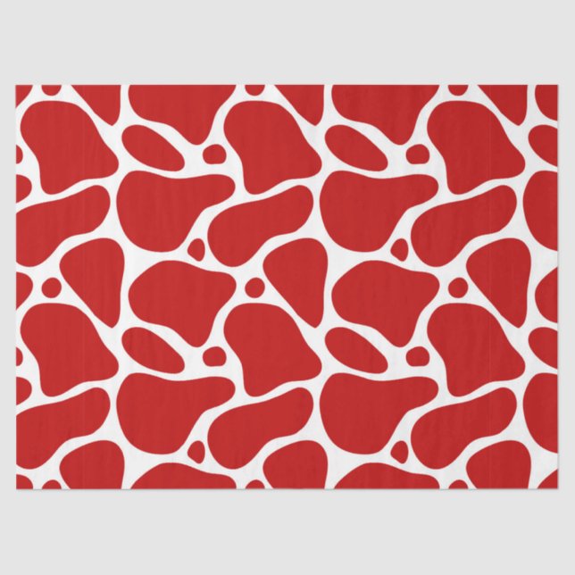 Red & White Giraffe Pattern Tissue Paper (Front)