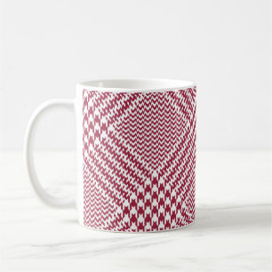 Red White Glen Plaid: Tweed Tartan Coffee Mug
