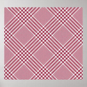Red White Glen Plaid: Tweed Tartan Poster