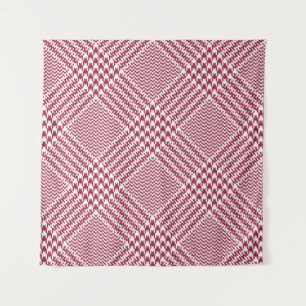 Red White Glen Plaid: Tweed Tartan Tapestry