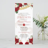 Red White Gold Blooms Papel Picado Charro Quince I
