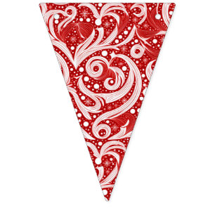 Red White Gold Christmas Patterns ID1009 Bunting
