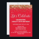 Red White Gold Glitter 30th Birthday Party Thirty Invitation<br><div class="desc">Red White Gold Glitter Invite,  30th Birthday Party Invitation Thirty,  Let's celebrate digital Any Age,  Instant download Forty Fifty Sixty,  Personalised 21st 40th 50th 60th,  Elegant Milestone template evite text,  Custom 18th Glam Golden Confetti,  Adult Calligraphy Modern Stylish script,  Chic trendy simple for her,  Bling daughter wife mum celebration</div>