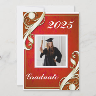 Red White Graduation 2025 Invitation