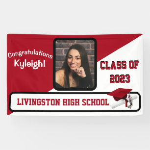 Red & White Graduation Banner