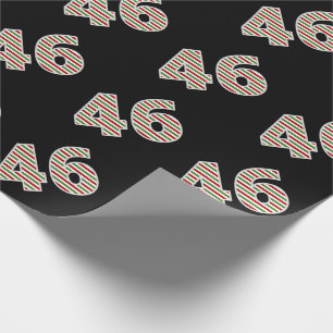 Red, White, Green "46" 46th Event on Christmas Day Wrapping Paper