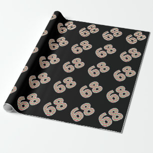 Red, White, Green "68" 68th Event on Christmas Day Wrapping Paper