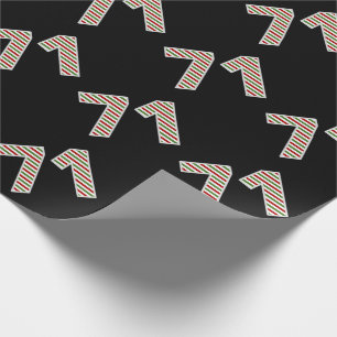 Red, White, Green "71" 71st Event on Christmas Day Wrapping Paper