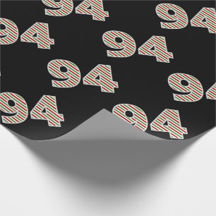 Red, White, Green "94" 94th Event on Christmas Day Wrapping Paper
