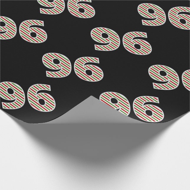 Red, White, Green "96" 96th Event on Christmas Day Wrapping Paper (Corner)
