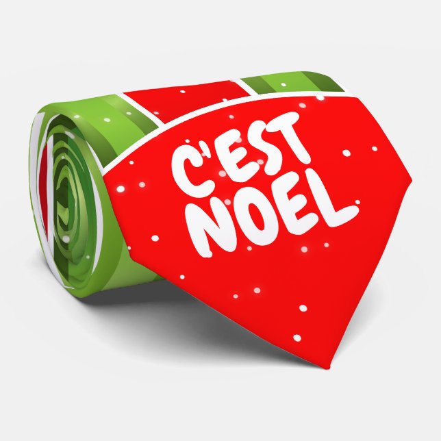 Red White Green / C'est Noel - (editable) Tie (Rolled)