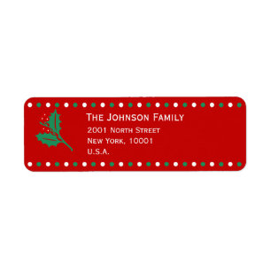 Red White Green Christmas Return Address Labels