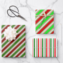 Red, White, Green Coloured Christmas Themed Lines