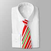 Red White Green Diagonal Candy Cane Stripes Xmas