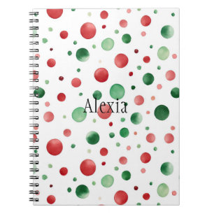 Red White Green Dots Christmas Notebook