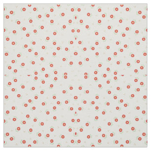 Red White & Green Florals Fabric