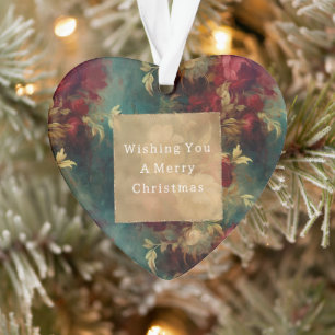Red White Green Flowers Ornament