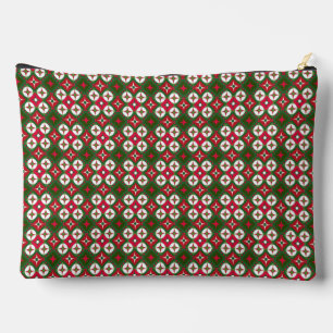 Red, White & Green Geometric Shapes Accessory Pouch