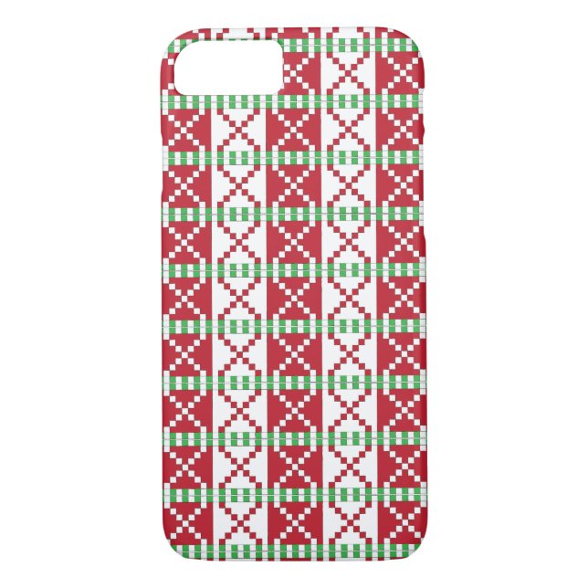 Red, white, green Latvian Latgale Ethnic Folk art Case-Mate iPhone Case (Back)