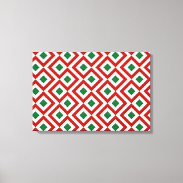 Red, White, Green Meander Canvas Print (Front)