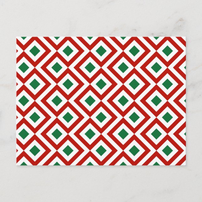 Red, White, Green Meander Postcard (Front)