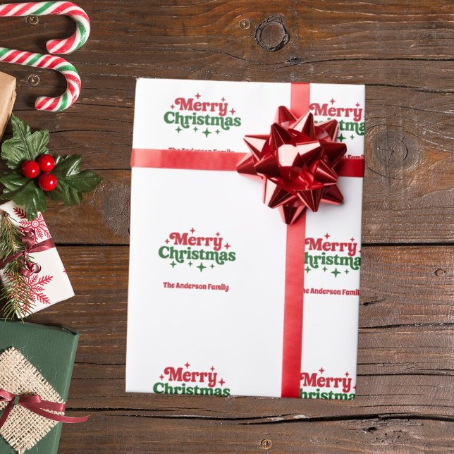 Red white green Merry Christmas Wrapping Paper (Creator Uploaded)