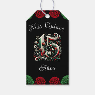 Red White Green Mis Quince Anos 15 Quinceañera Gift Tags