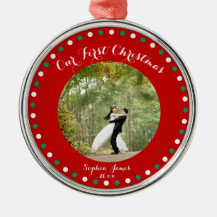 Red White Green Our First Christmas Ornament