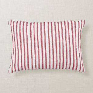 Red White Green Plaid Stripes Decorative Cushion