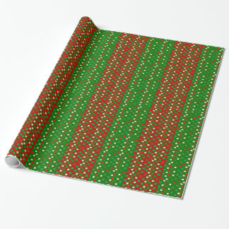 Red, White & Green Squares Chistmas Wrapping Paper