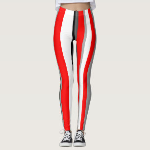 red white grey and black stripes 2 leggings