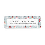 Red White & Grey Christmas Snowman Pattern<br><div class="desc">Cute Christmas snowman and Christmas trees illustration seamless pattern in red green and grey with white accents. Customisable return address label template</div>