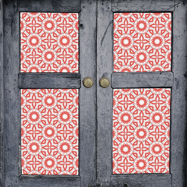 Red White Grey Ethnic Boho Chic Mosaic Geometric Tissue Paper (Creator Uploaded)