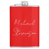 Red White Handwritten Minimalist Your Name