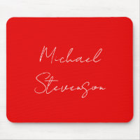 Red White Handwritten Minimalist Your Name