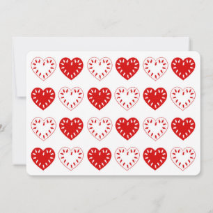 Red & White Heart Pattern Valentine Card