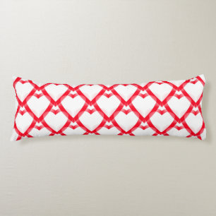 Red White hearts Body Cushion