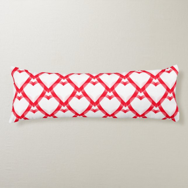 Red White hearts Body Cushion (Front)