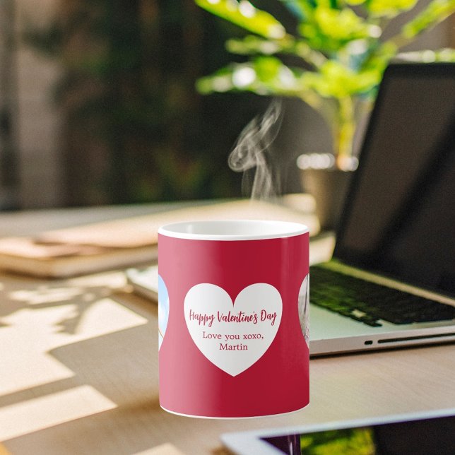 Red white hearts photo Valentine's Day Coffee Mug (Creator Uploaded)