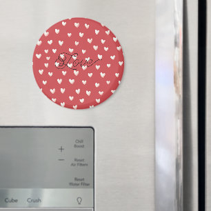 Red White Hearts Valentine's Day Magnet