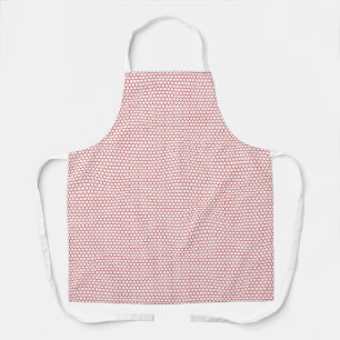 Red White Hexagon Pattern Apron