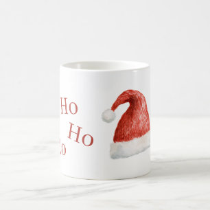 Red White Ho Ho Ho Santa Hat Coffee Mug