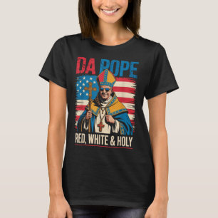 Red White Holy Da Pope From America Chicago Pope L T-Shirt