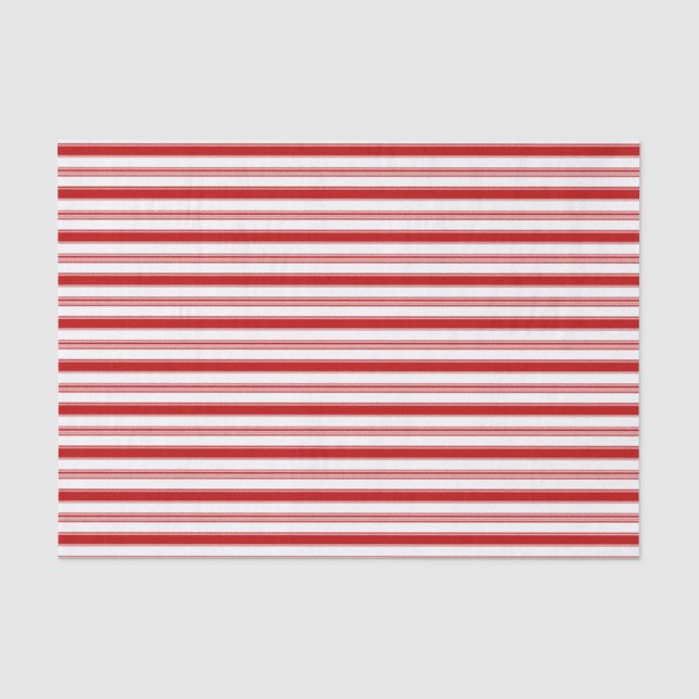 Red & White Horizontal Stripes (large scale) Tissue Paper (Front)